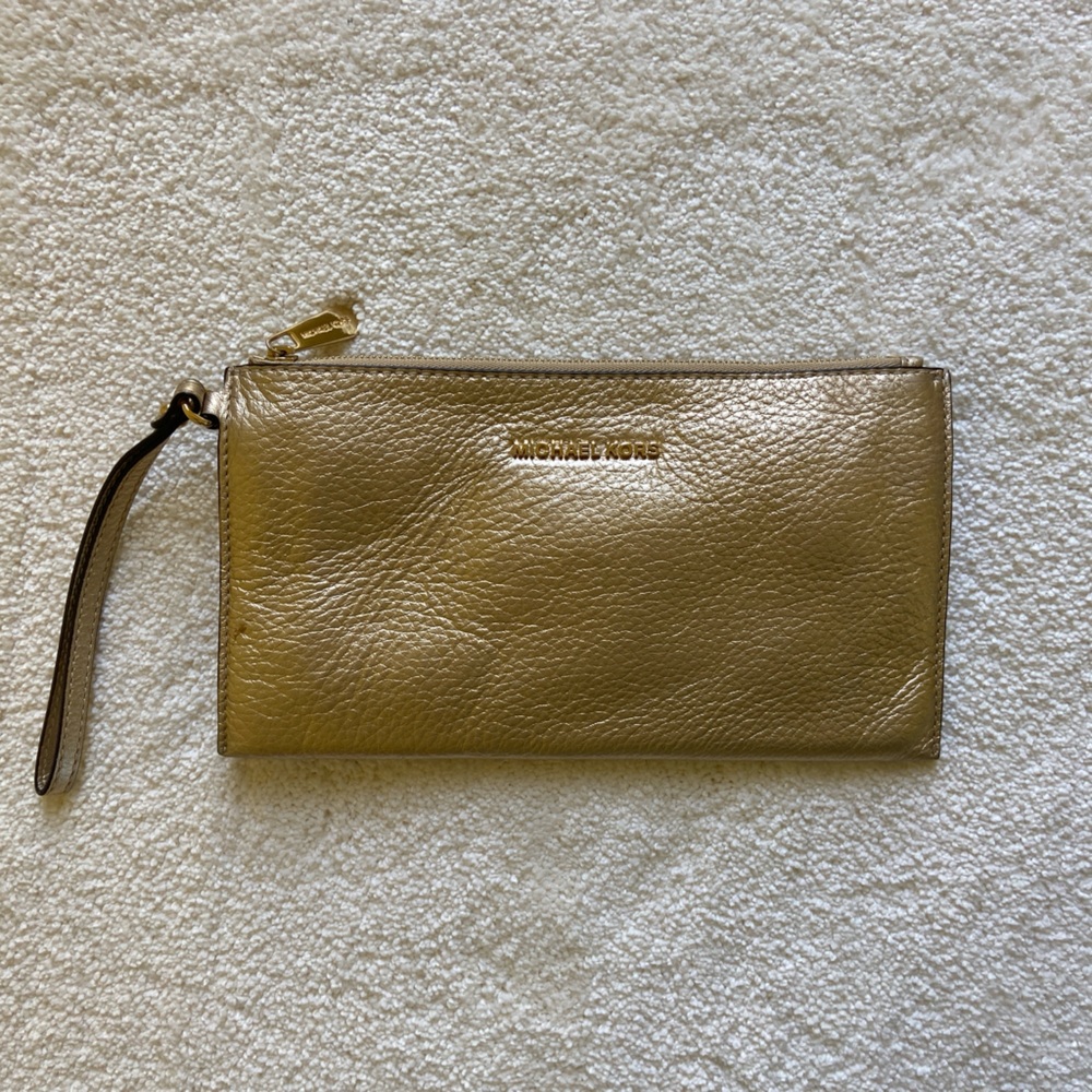Michael Kors Metallic Gold Wristlet